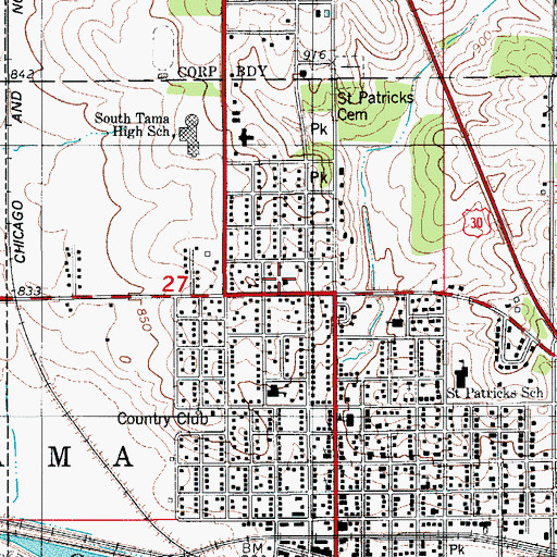 Topographic Map of Fellowship Baptist Church, IA