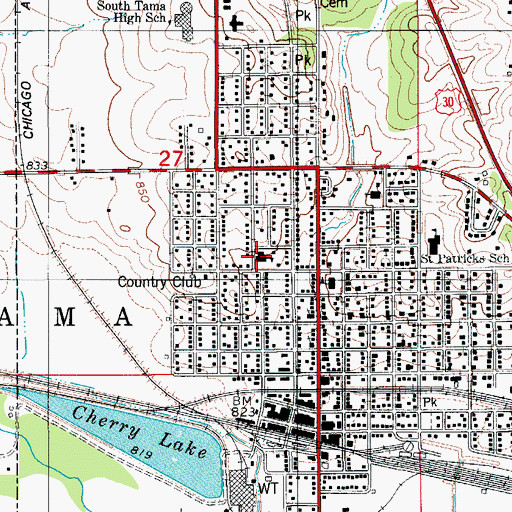 Topographic Map of South Tama County Partnership Center, IA