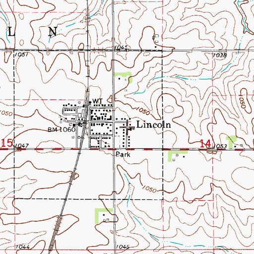 Topographic Map of Salem Church of Lincoln, IA