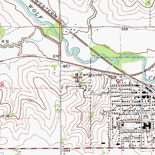 Topographic Map of Tama County Fairgrounds, IA