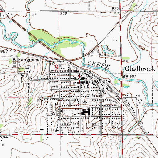 Topographic Map of Peace United Church of Christ, IA