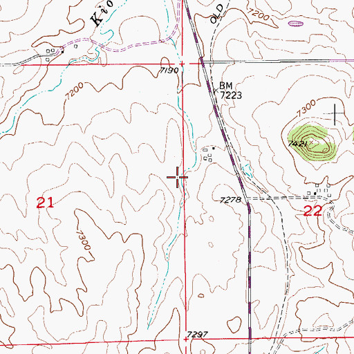 Topographic Map of Kiowa Creek Watershed Y-77 Reservoir, CO