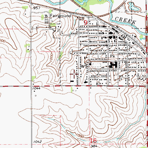Topographic Map of Westbrook Acres Nursing Home, IA