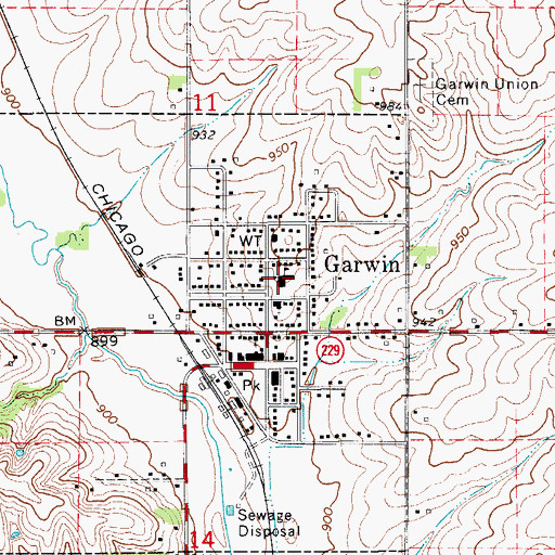 Topographic Map of GMG Junior / Senior High School, IA