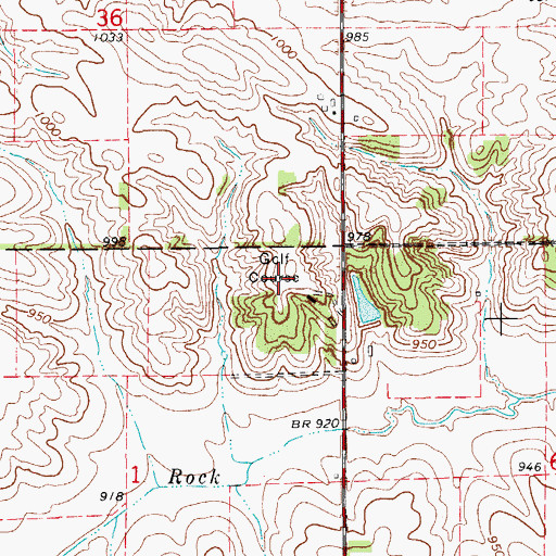 Topographic Map of Dysart Country Club, IA
