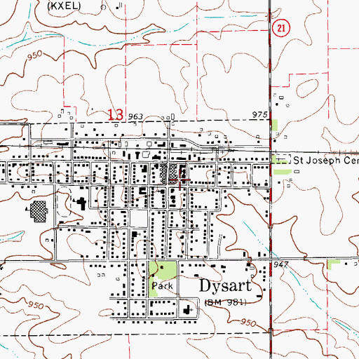 Topographic Map of Dysart Clinic, IA