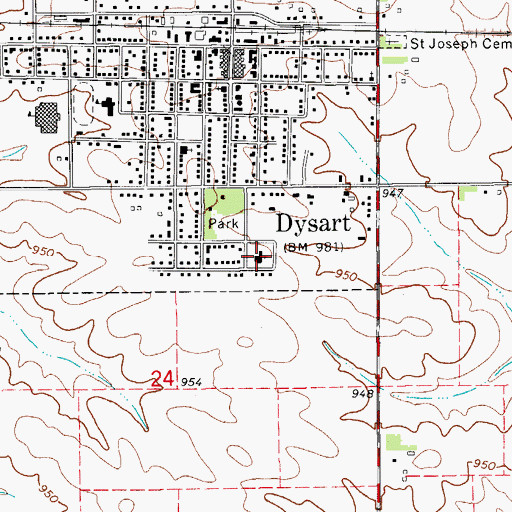 Topographic Map of Zion Lutheran Church, IA