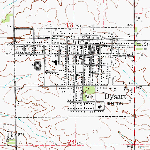 Topographic Map of United Methodist Church, IA