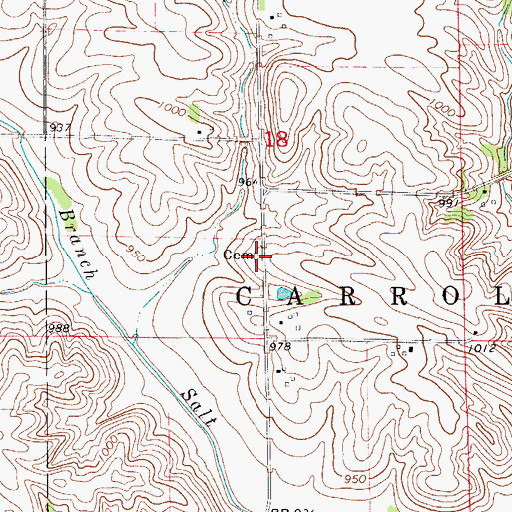 Topographic Map of Wheaton Cemetery, IA