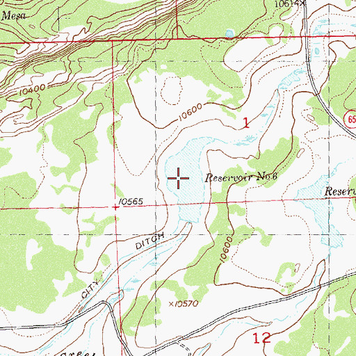 Topographic Map of Grand Mesa Reservoir Number 6, CO
