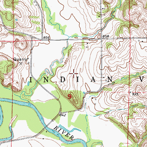 Topographic Map of Murty Cemetery (historical), IA