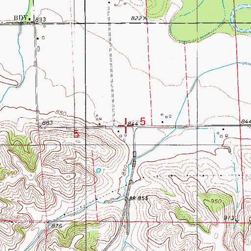 Topographic Map of Site of Former Columbia Village Historical Marker, IA