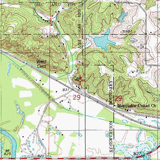 Topographic Map of Grave of Chief Push-E-To-Qua Historical Marker, IA