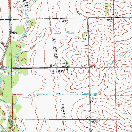 Topographic Map of Site of Former Waltham Historical Marker, IA