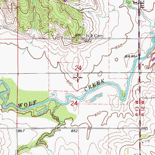 Topographic Map of Site of Former Mooreville Historical Marker, IA