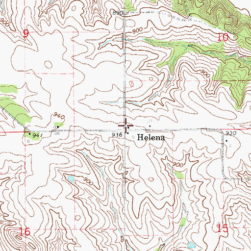 Topographic Map of Site of Former Helena Historical Marker, IA