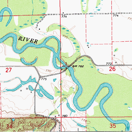 Topographic Map of Chambers Ford Bridge, IA
