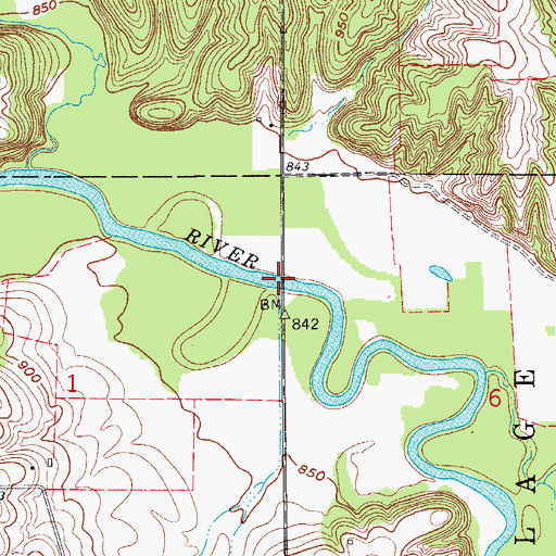 Topographic Map of Le Grand Bridge, IA