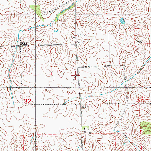 Topographic Map of Site of Former Indiantown Historical Marker, IA