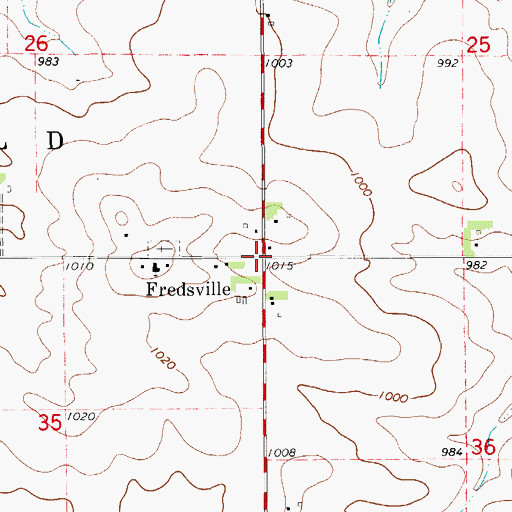 Topographic Map of Fredsville Post Office (historical), IA