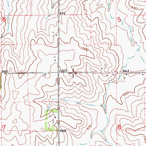 Topographic Map of Taylor Hill Post Office (historical), IA