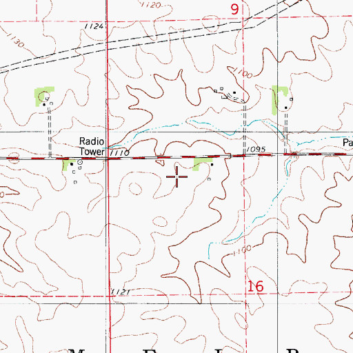 Topographic Map of Melrose Post Office (historical), IA