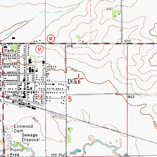Topographic Map of Fox Ridge Golf Course, IA