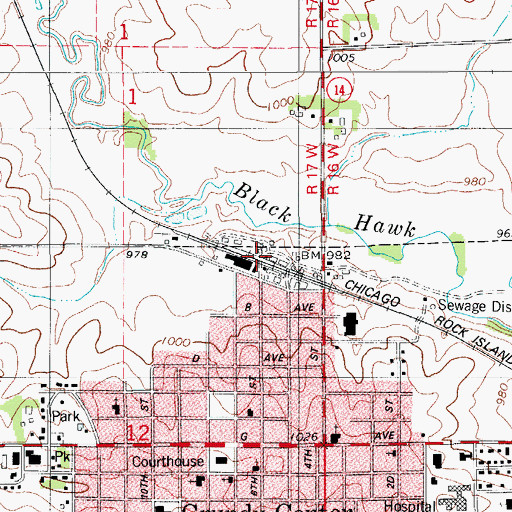 Topographic Map of Grundy Center (historical), IA