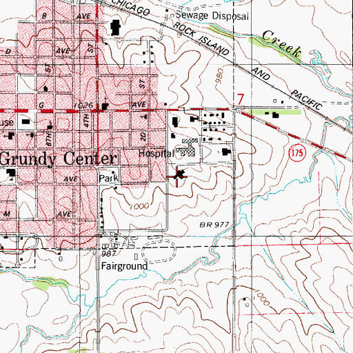Topographic Map of Grundy Care Center, IA