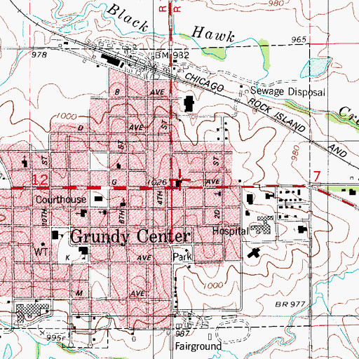 Topographic Map of Bethany Presbyterian Church, IA
