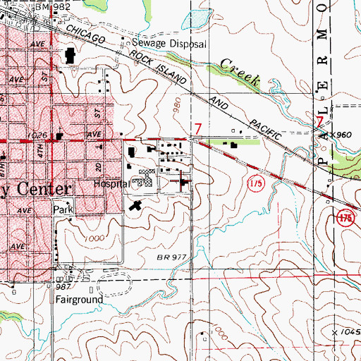 Topographic Map of First Baptist Church, IA