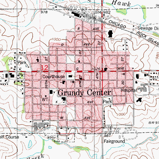 Topographic Map of Methodist Church, IA