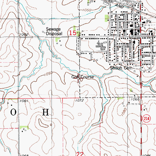 Topographic Map of Meadowbrook Golf Course, IA