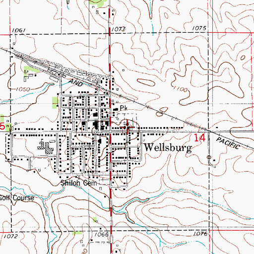 Topographic Map of Wellsburg Reformed Church, IA