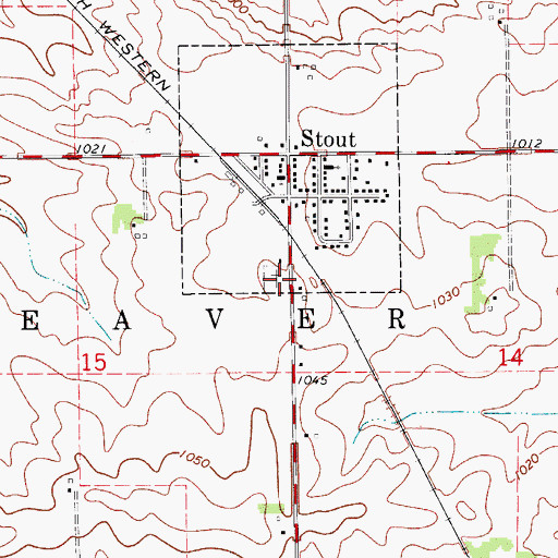 Topographic Map of Stout (historical), IA