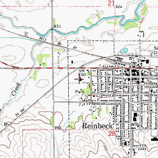 Topographic Map of Parkview Manor Nursing Home, IA