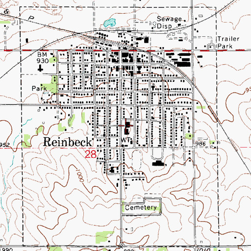 Topographic Map of Gladbrook - Reinbeck High School, IA