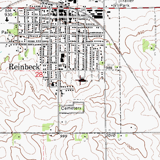 Topographic Map of Reinbeck Elementary School, IA