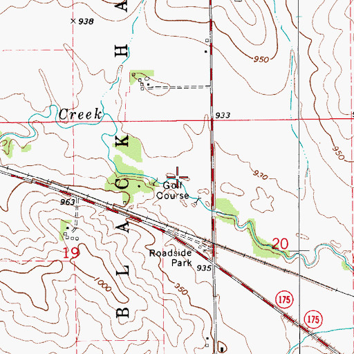 Topographic Map of Oakleaf Golf and Country Club, IA