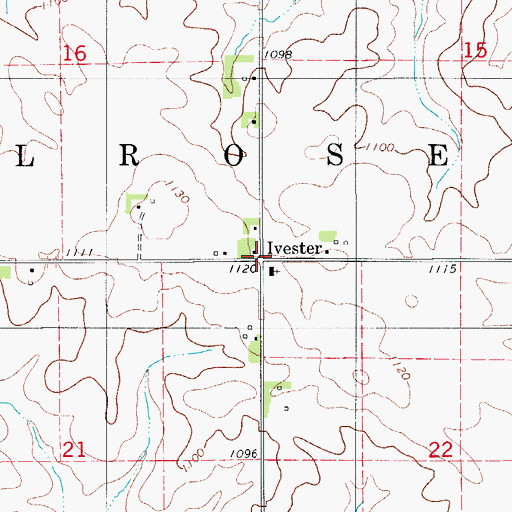 Topographic Map of Ivester Post Office (historical), IA