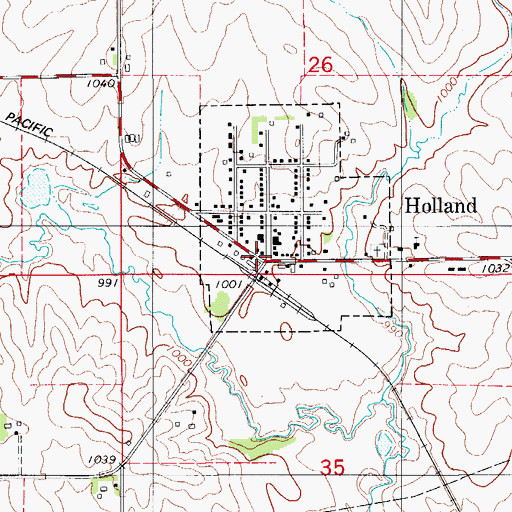 Topographic Map of Holland Christian Reformed Church, IA