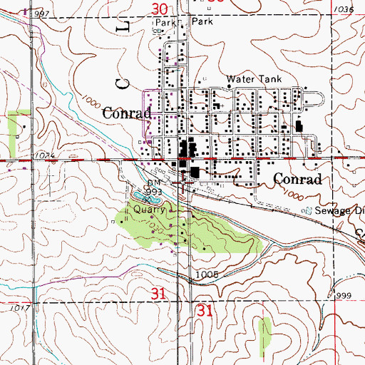 Topographic Map of Conrad (historical), IA