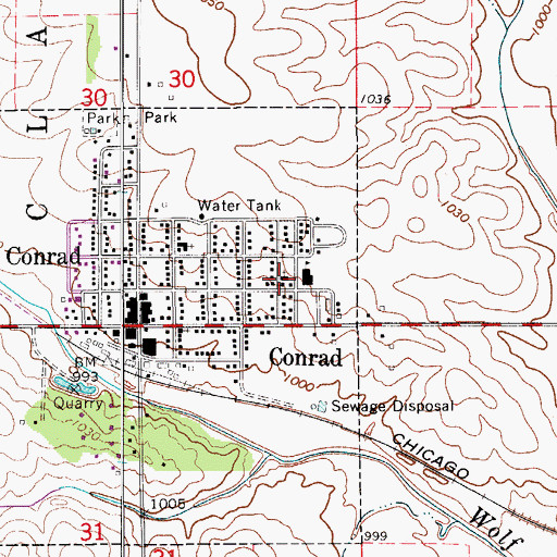 Topographic Map of Assembly of God Church, IA