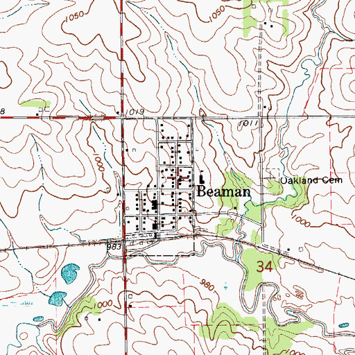 Topographic Map of United Methodist Church, IA