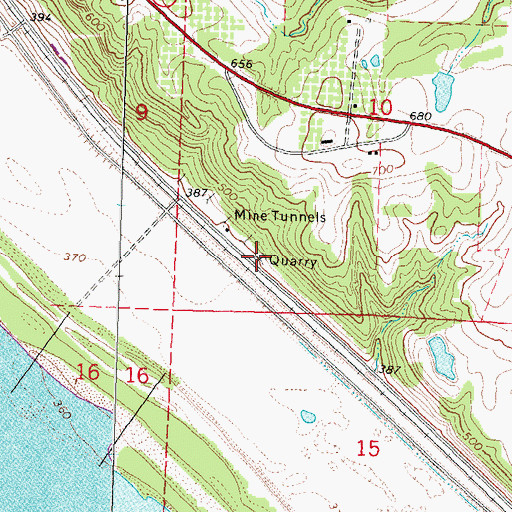 Topographic Map of Chester Quarry, IL