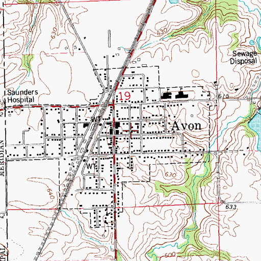 Topographic Map of Avon United Methodist Church, IL