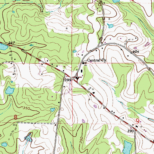 Topographic Map of Central School (historical), AL