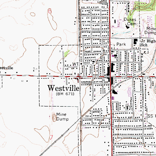Topographic Map of Saints Peter and Paul Catholic Church, IL