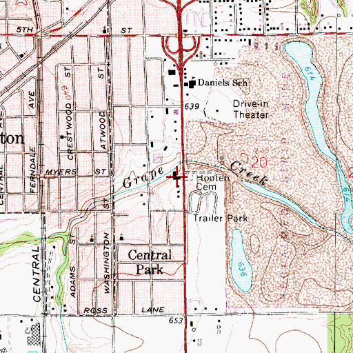 Topographic Map of Calvary Baptist Church, IL