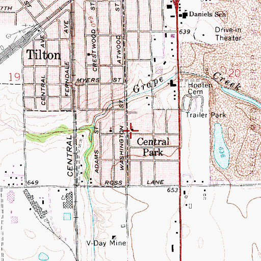 Topographic Map of Central Park Church of Christ, IL